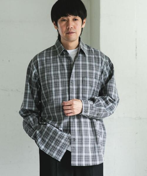 URBAN RESEARCH DOORS（アーバンリサーチドアーズ）の「オンブレチェックレギュラーカラーシャツ（シャツ/ブラウス・メンズ・ブラック系その他/ブラウン系その他・LARGE/MEDIUM）」の7枚目の写真