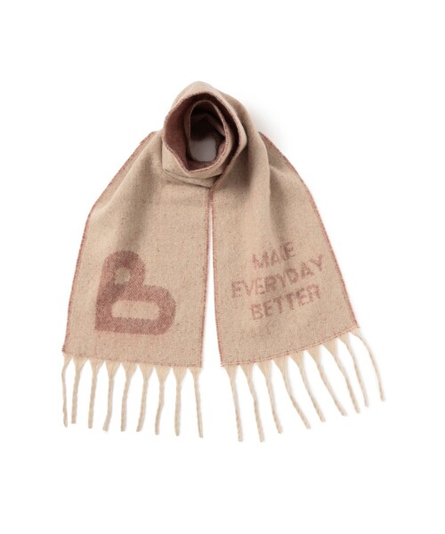 BEAMS HEART(ビームスハート)の「【ユニセックス】B-HEART ロゴ シャギーマフラー(マフラー・メンズ・ブラック/ベージュ・ONE SIZE)」の7枚目の写真