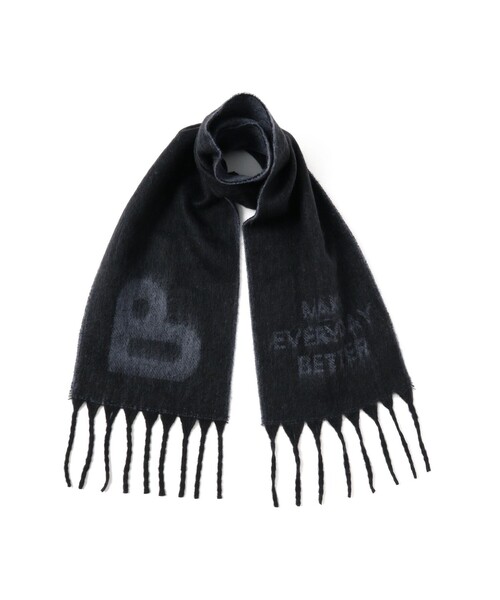 BEAMS HEART(ビームスハート)の「【ユニセックス】B-HEART ロゴ シャギーマフラー(マフラー・メンズ・ブラック/ベージュ・ONE SIZE)」の14枚目の写真