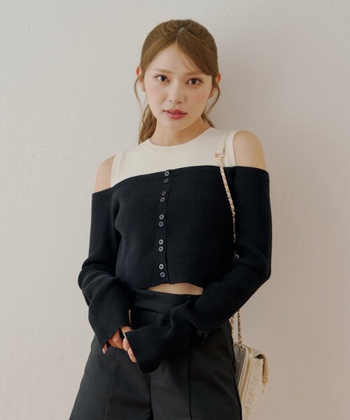 セール】ニットオフショルドッキングニット（ニット/セーター）｜Chico