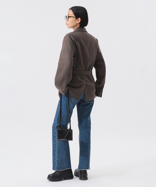 BEAMS BOY（ビームスボーイ）の「【1/15再値下げ】チェック シューティング ジャケット（テーラードジャケット・レディース・グレー/ブラウン・0/1）」の5枚目の写真