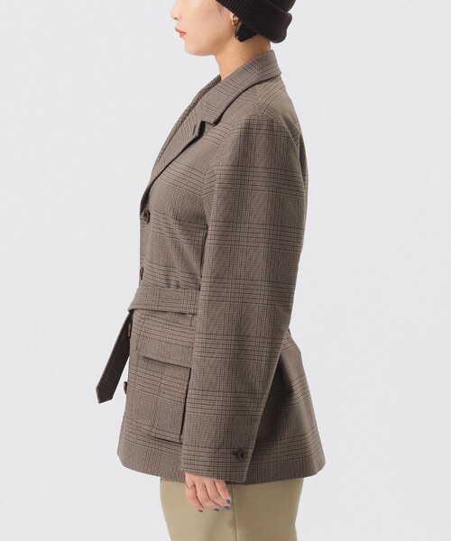 BEAMS BOY（ビームスボーイ）の「【1/15再値下げ】チェック シューティング ジャケット（テーラードジャケット・レディース・グレー/ブラウン・0/1）」の19枚目の写真