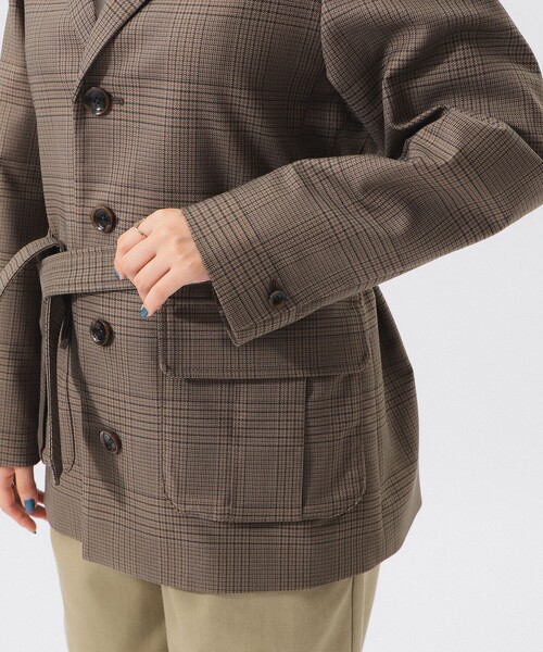 BEAMS BOY（ビームスボーイ）の「【1/15再値下げ】チェック シューティング ジャケット（テーラードジャケット・レディース・グレー/ブラウン・0/1）」の21枚目の写真