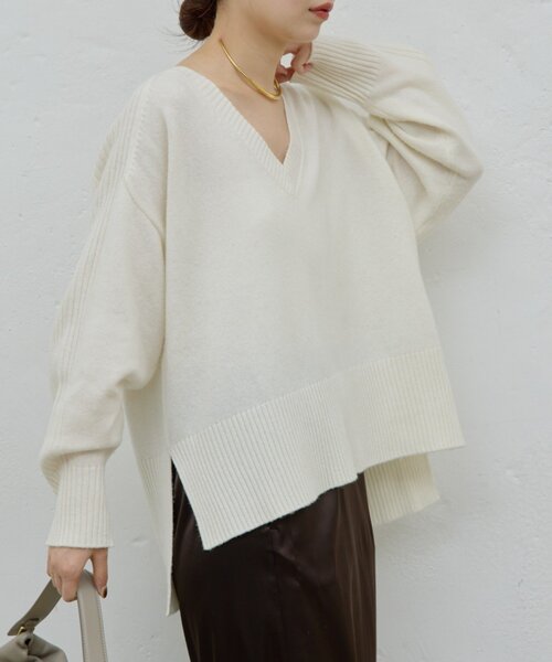 GALLARDAGALANTE（ガリャルダガランテ）の「【脱マンネリニット】【MANAKAコラボ】フードセットニット（ニット/セーター・レディース・チャコールグレー/イエロー/オフホワイト/ブラック/ブルー/ベージュ・FREE）」の19枚目の写真