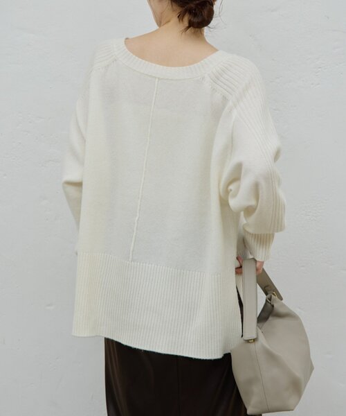 GALLARDAGALANTE（ガリャルダガランテ）の「【脱マンネリニット】【MANAKAコラボ】フードセットニット（ニット/セーター・レディース・チャコールグレー/イエロー/オフホワイト/ブラック/ブルー/ベージュ・FREE）」の21枚目の写真