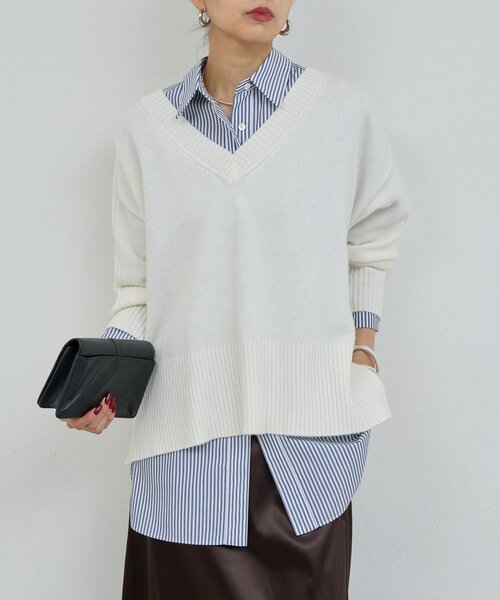 GALLARDAGALANTE（ガリャルダガランテ）の「【脱マンネリニット】【MANAKAコラボ】フードセットニット（ニット/セーター・レディース・チャコールグレー/イエロー/オフホワイト/ブラック/ブルー/ベージュ・FREE）」の22枚目の写真