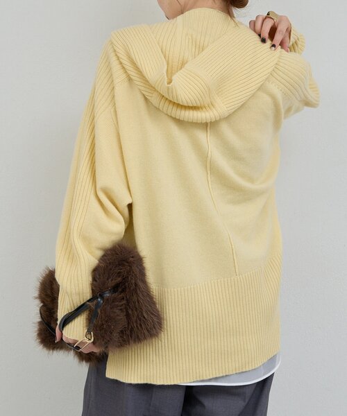 GALLARDAGALANTE（ガリャルダガランテ）の「【脱マンネリニット】【MANAKAコラボ】フードセットニット（ニット/セーター・レディース・チャコールグレー/イエロー/オフホワイト/ブラック/ブルー/ベージュ・FREE）」の12枚目の写真