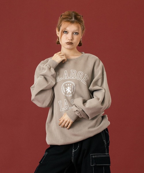 XLARGE（エクストララージ）の「COLLEGE LOGO CREWNECK SWEATSHIRT（スウェット・メンズ・ブラック/ベージュ/アッシュ・S/M/L/XL）」の3枚目の写真