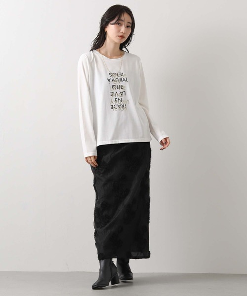 Gready Brilliant（グレディブリリアン）の「重ね箔ロゴT（Tシャツ/カットソー・レディース・チャコールグレー/オフホワイト・38）」の18枚目の写真