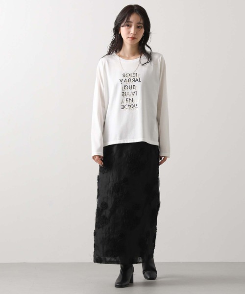 Gready Brilliant（グレディブリリアン）の「重ね箔ロゴT（Tシャツ/カットソー・レディース・チャコールグレー/オフホワイト・38）」の21枚目の写真