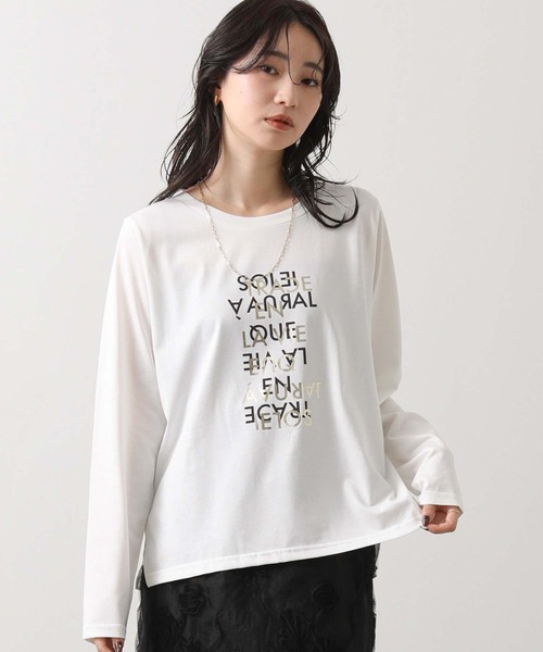 Gready Brilliant（グレディブリリアン）の「重ね箔ロゴT（Tシャツ/カットソー・レディース・チャコールグレー/オフホワイト・38）」の22枚目の写真