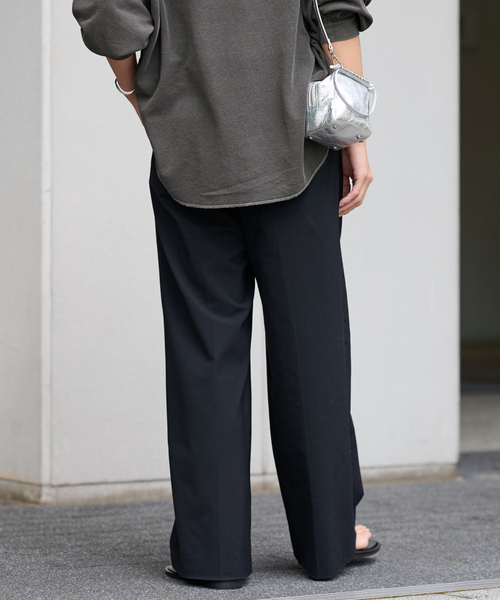 FRAMeWORK（フレームワーク）の「≪追加≫ウォッシャブルTWタックワイドパンツ2（スラックス・レディース・ブラック/グレー・34/36/38/40）」の3枚目の写真