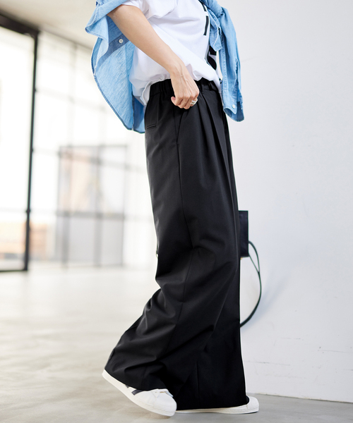 FRAMeWORK（フレームワーク）の「≪追加≫ウォッシャブルTWタックワイドパンツ2（スラックス・レディース・ブラック/グレー・34/36/38/40）」の8枚目の写真