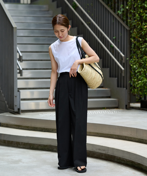 FRAMeWORK（フレームワーク）の「≪追加≫ウォッシャブルTWタックワイドパンツ2（スラックス・レディース・ブラック/グレー・34/36/38/40）」の13枚目の写真