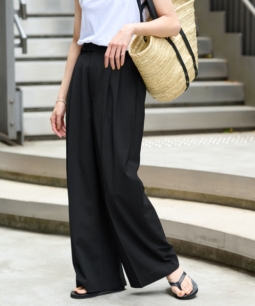 FRAMeWORK（フレームワーク）の「≪追加≫ウォッシャブルTWタックワイドパンツ2（スラックス・レディース・ブラック/グレー・34/36/38/40）」の14枚目の写真