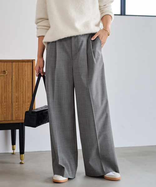 ≪追加≫ウォッシャブルTWタックワイドパンツ2（スラックス