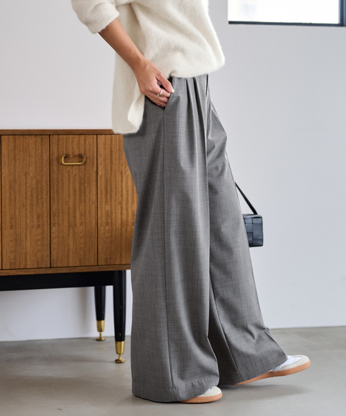 ≪追加≫ウォッシャブルTWタックワイドパンツ2（スラックス