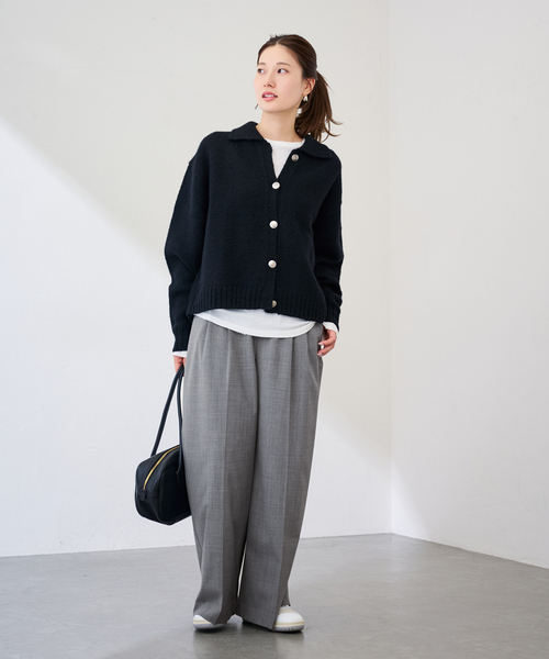 FRAMeWORK（フレームワーク）の「≪追加≫ウォッシャブルTWタックワイドパンツ2（スラックス・レディース・ブラック/グレー・34/36/38/40）」の20枚目の写真