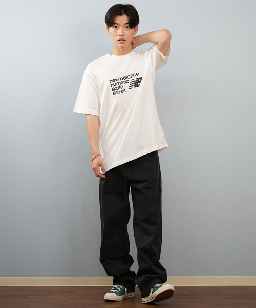 NEW BALANCE(ニューバランス)の「new balance/ニューバランス 半袖 Tシャツ ヌメリック ストックドロゴ グラフィック Numeric Stacked Graphic T-Shirt MT53705(Tシャツ/カットソー・メンズ・ホワイト/インディゴブルー/ブラック/ブラウン/ブラック系その他・L/M/2XL/XL)」の9枚目の写真