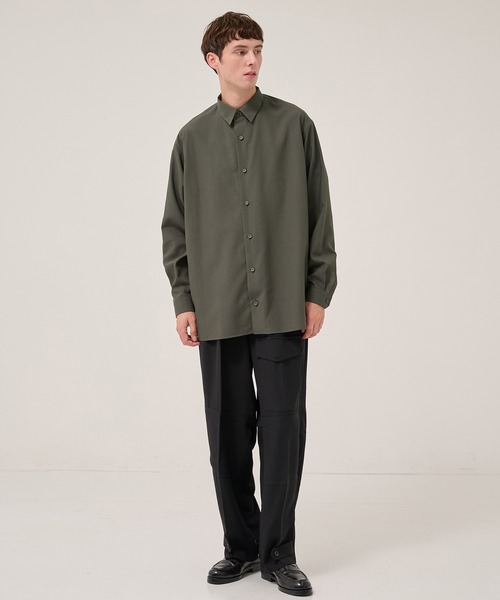 RAINMAKER（レインメーカー）の「【RAINMAKER/レインメーカー】別注 MERANGE TWILL MILITARY DOUGI PANTS（スラックス・メンズ・ブラック・FREE）」の2枚目の写真