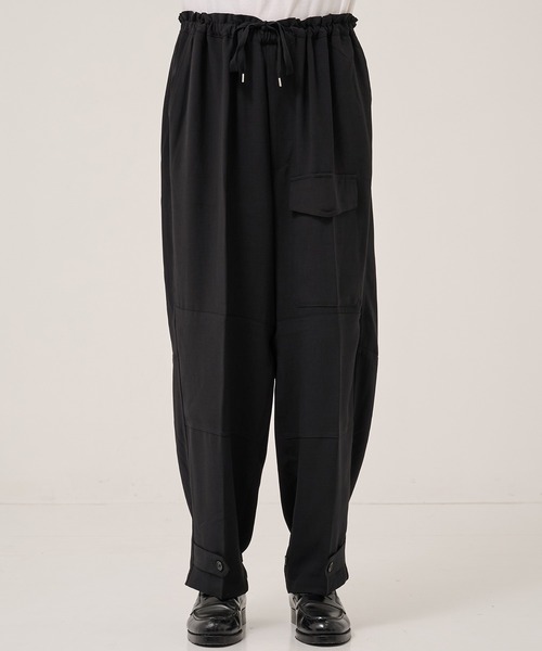 RAINMAKER（レインメーカー）の「【RAINMAKER/レインメーカー】別注 MERANGE TWILL MILITARY DOUGI PANTS（スラックス・メンズ・ブラック・FREE）」の5枚目の写真