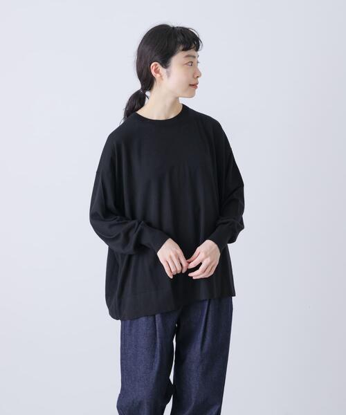 かぐれ（カグレ）の「ウールハイゲージクルーネック（ニット/セーター・レディース・ブラック/チャコールグレー・FREE）」の2枚目の写真