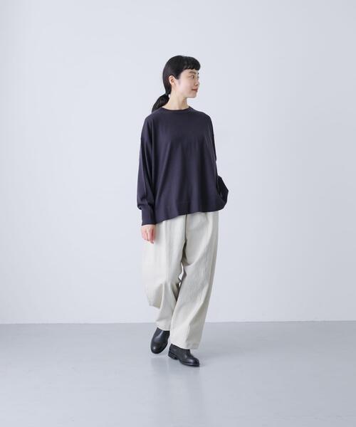 かぐれ（カグレ）の「ウールハイゲージクルーネック（ニット/セーター・レディース・ブラック/チャコールグレー・FREE）」の13枚目の写真