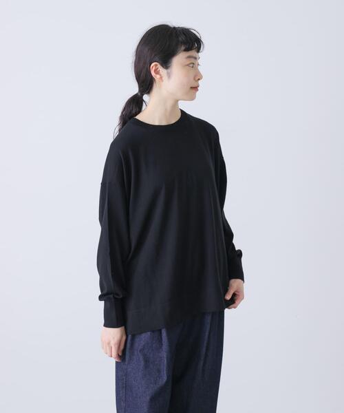 かぐれ（カグレ）の「ウールハイゲージクルーネック（ニット/セーター・レディース・ブラック/チャコールグレー・FREE）」の19枚目の写真