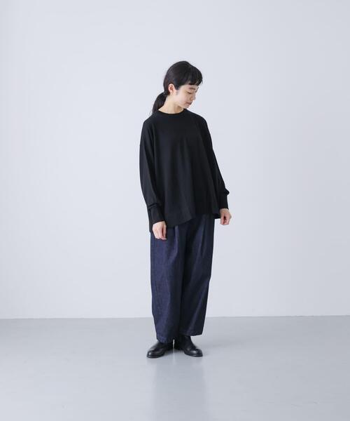 かぐれ（カグレ）の「ウールハイゲージクルーネック（ニット/セーター・レディース・ブラック/チャコールグレー・FREE）」の22枚目の写真