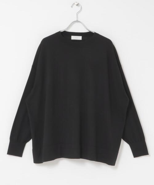 かぐれ（カグレ）の「ウールハイゲージクルーネック（ニット/セーター・レディース・ブラック/チャコールグレー・FREE）」の6枚目の写真