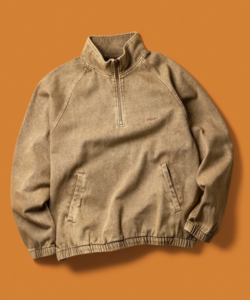 HUF(ハフ)の「HUF eightynine HALF ZIP TOP(パーカー・メンズ・ブラック/ブラウン・L/XL/S/M/XXL)」の2枚目の写真