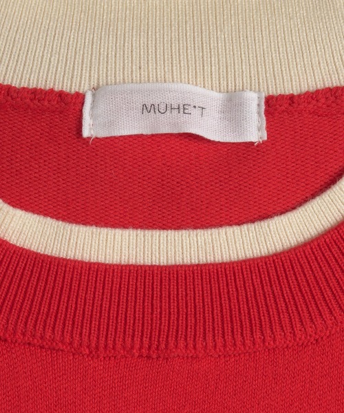 MUHET(ミュエータ)の「layered-look knit pullover / スウェットライクレイヤード風ニット(ニット/セーター・レディース・レッド/ブラウン/ネイビー・FREE)」の10枚目の写真