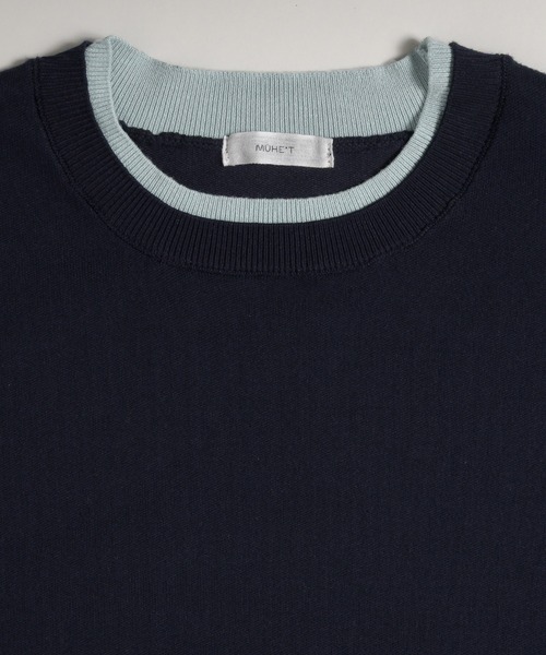 MUHET(ミュエータ)の「layered-look knit pullover / スウェットライクレイヤード風ニット(ニット/セーター・レディース・レッド/ブラウン/ネイビー・FREE)」の7枚目の写真