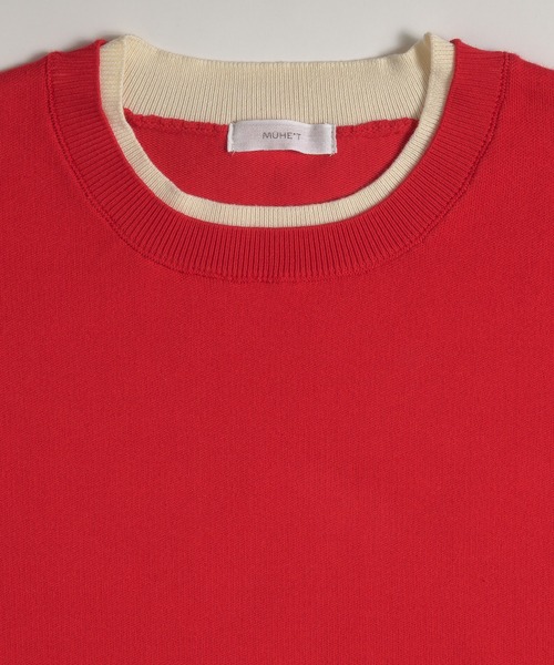 MUHET(ミュエータ)の「layered-look knit pullover / スウェットライクレイヤード風ニット(ニット/セーター・レディース・レッド/ブラウン/ネイビー・FREE)」の9枚目の写真