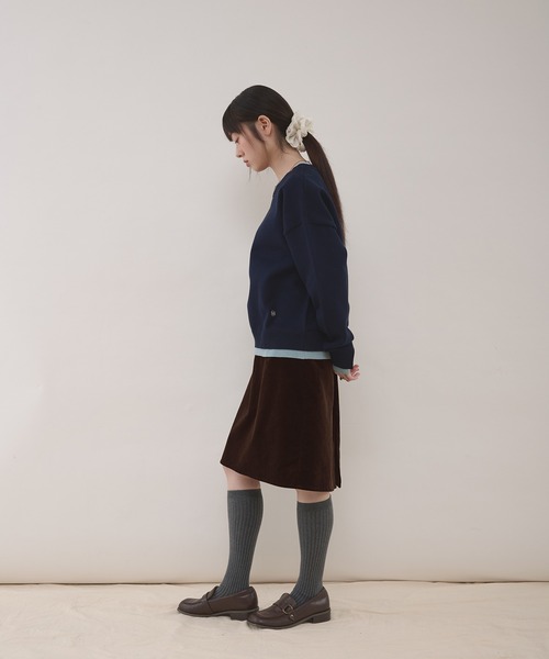 MUHET(ミュエータ)の「layered-look knit pullover / スウェットライクレイヤード風ニット(ニット/セーター・レディース・レッド/ブラウン/ネイビー・FREE)」の20枚目の写真