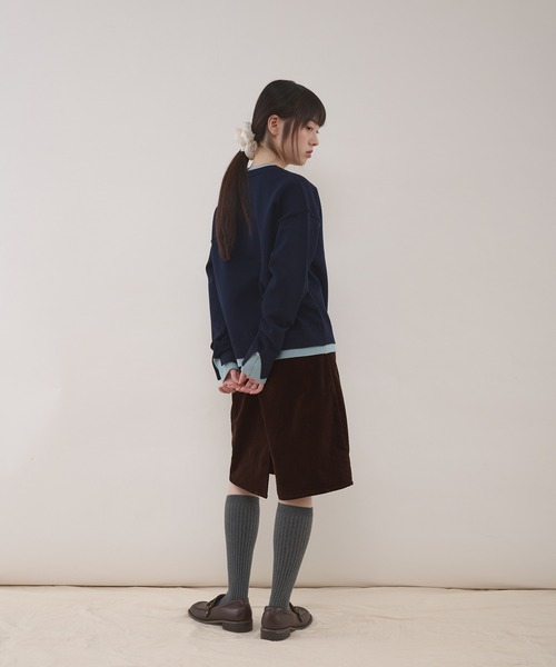MUHET(ミュエータ)の「layered-look knit pullover / スウェットライクレイヤード風ニット(ニット/セーター・レディース・レッド/ブラウン/ネイビー・FREE)」の21枚目の写真