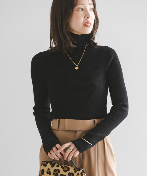 Noble（ノーブル）の「《追加》リブタートルネックニット（ニット/セーター・レディース・ベージュ/ホワイト/レッド/ブラック・FREE）」の9枚目の写真