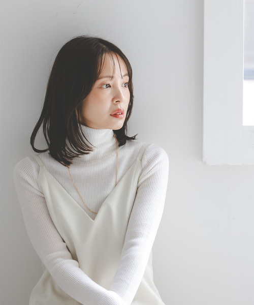 Noble（ノーブル）の「《追加》リブタートルネックニット（ニット/セーター・レディース・ベージュ/ホワイト/レッド/ブラック・FREE）」の15枚目の写真