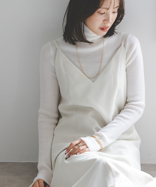 Noble（ノーブル）の「《追加》リブタートルネックニット（ニット/セーター・レディース・ベージュ/ホワイト/レッド/ブラック・FREE）」の16枚目の写真