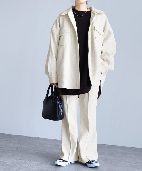 reca（レカ）の「コーデュロイ裏フリースフレアパンツ（その他パンツ・レディース・アイボリー/ブラック/ブラウン/モカ・M）」の9枚目の写真