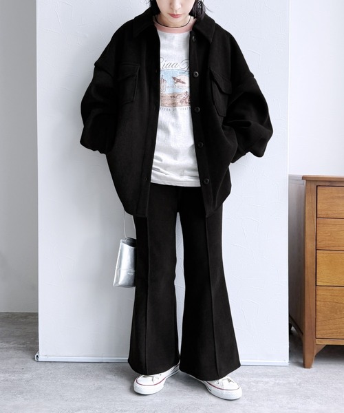 reca（レカ）の「コーデュロイ裏フリースフレアパンツ（その他パンツ・レディース・アイボリー/ブラック/ブラウン/モカ・M）」の13枚目の写真