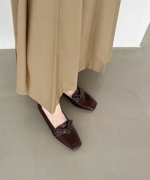 通勤靴 WEB限定 2025秋冬新作 リボンデザイン 甲深 パンプス /55301