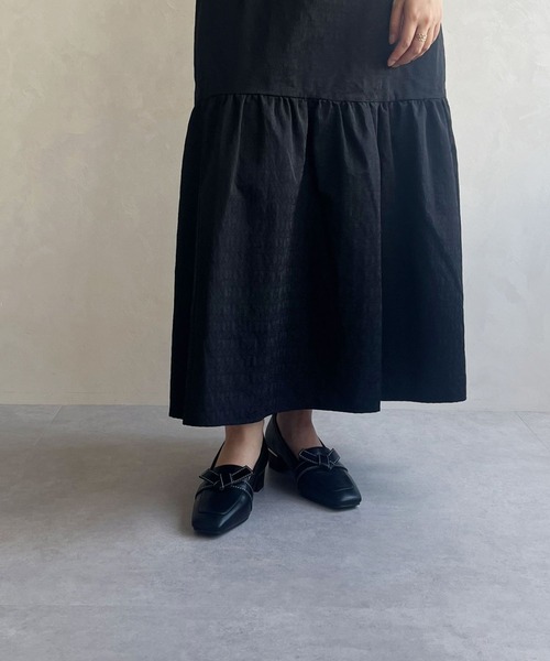 通勤靴 WEB限定 2025秋冬新作 リボンデザイン 甲深 パンプス /55301