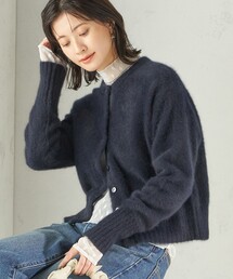 〈手洗い可能〉フォックス クルーネック ニット カーディガン