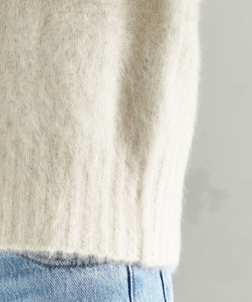 セール】〈手洗い可能〉フォックス クルーネック ニット カーディガン