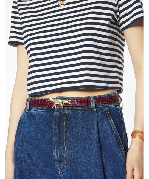Maison Kitsune（メゾンキツネ）の「PROFILE FOX LEATHER BELT（ベルト・レディース・ワインレッド/ブラック・75/80/85）」の10枚目の写真