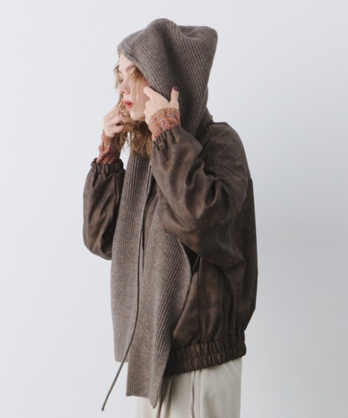 bita.(ビタ)の「フライトニットキャップ(ニットキャップ/ビーニー・レディース・ブラウン/チャコールグレー/ブラック/グレイッシュベージュ・FREE)」の20枚目の写真