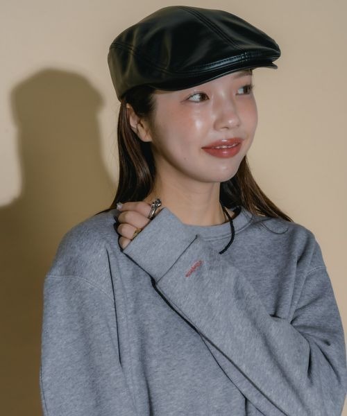 JEANASIS(ジーナシス)の「【フィー企画】レザーハンチング/599705(ハンチング/ベレー帽・レディース・ブラック/ブラウン・FREE)」の7枚目の写真