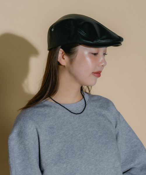 JEANASIS(ジーナシス)の「【フィー企画】レザーハンチング/599705(ハンチング/ベレー帽・レディース・ブラック/ブラウン・FREE)」の8枚目の写真