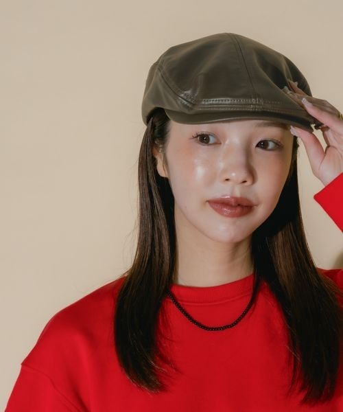 JEANASIS(ジーナシス)の「【フィー企画】レザーハンチング/599705(ハンチング/ベレー帽・レディース・ブラック/ブラウン・FREE)」の3枚目の写真